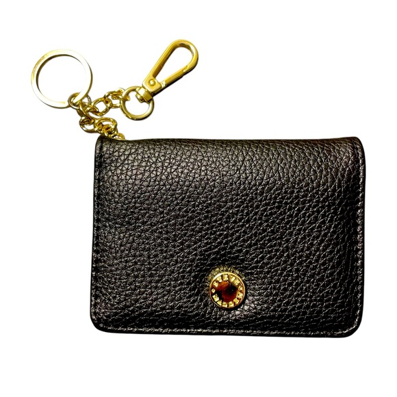 Steve Madden Accessories - NWOT Steve Madden Solid Black Genuine Leather Wallet Keychain